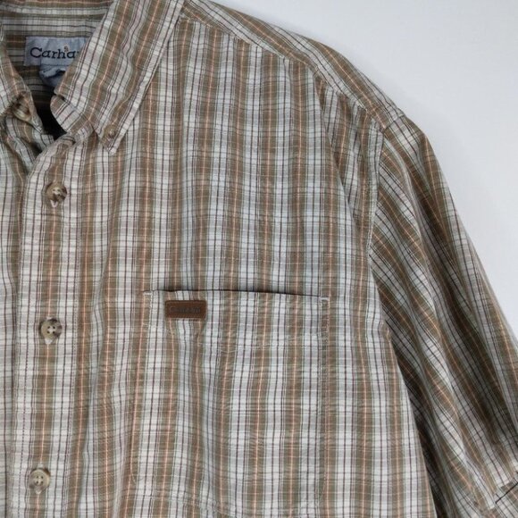 Carhartt Men’s Plaid Button Down Short Sleeve - Picture 3 of 7